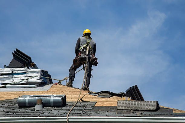 Professional Gutter Installation technician working in Marysville, OH